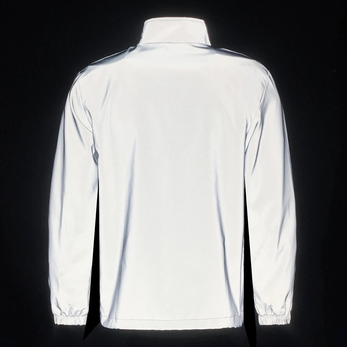 Spring New Men's Reflective Jacket Outdoor Night Running/Cycling Windproof Safety Bright Fashion Stand Collar Casual Coats