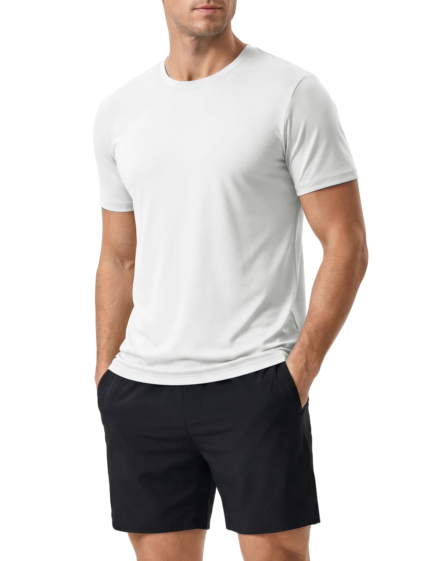 Men's UPF 50+ Shirt Sun Protection SPF UV Moisture Wicking/Lightweight Quick Dry Swim Rash Guard Short Sleeve Athletic Running