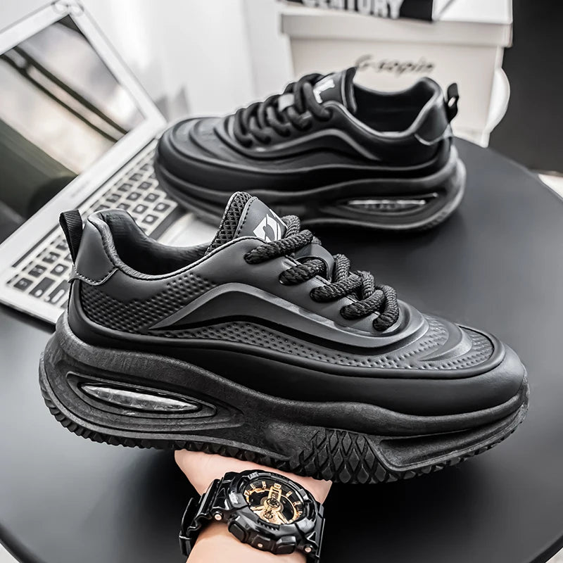 Men's leather waterproof sports shoes for spring and summer/casual cushioned board shoes trendy and versatile