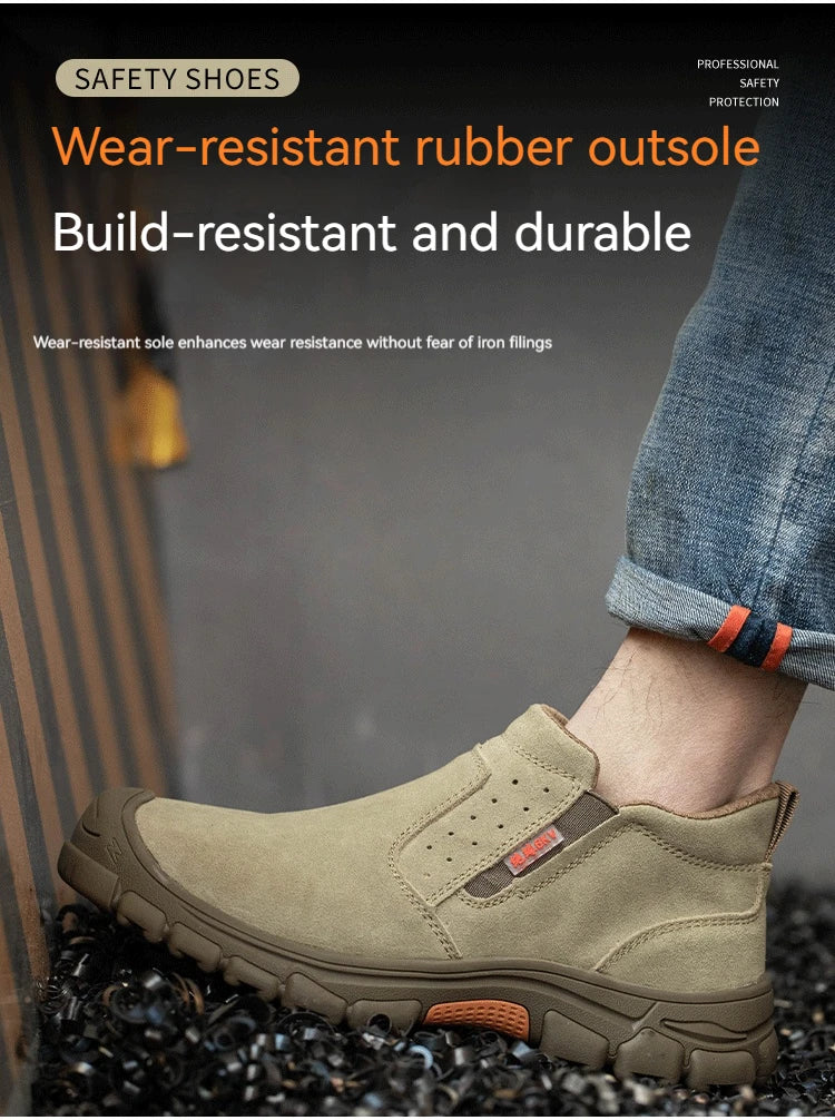 Men Work Shoes Breathable Work Sneakers Composite Toe Safety Shoes/Anti-Puncture Indestructible Shoes Welders Safety Boots