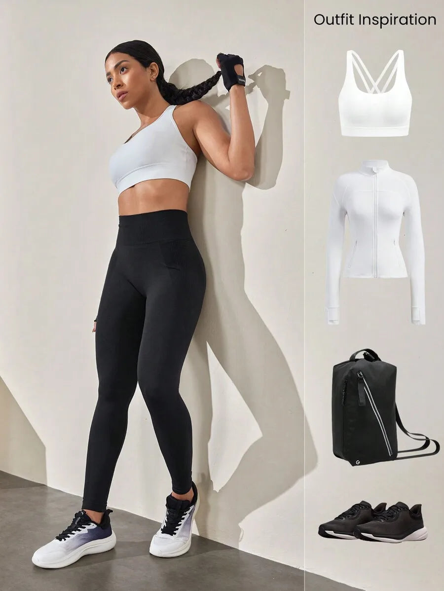 Seamless High Waist Perforated Leggings/Medium Impact Gym Workout Spring Summer