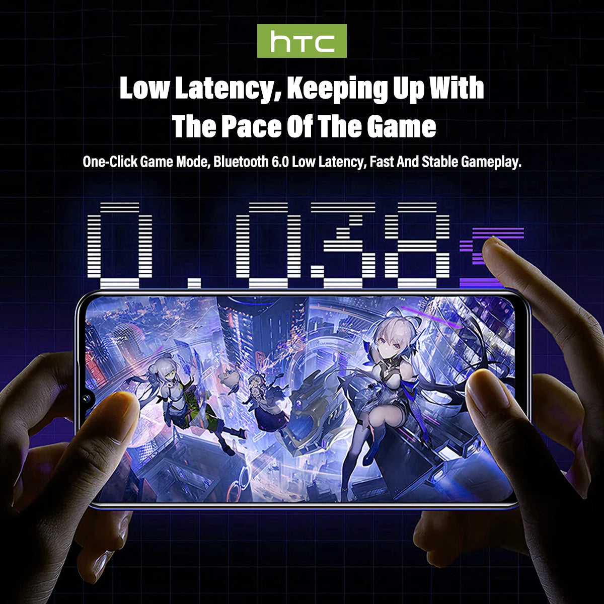 Wireless Headphones Bluetooth HTC NE70 Earphones Microphones/Earbuds AI Translator 30Hours of Battery Life Full HD LCD Display