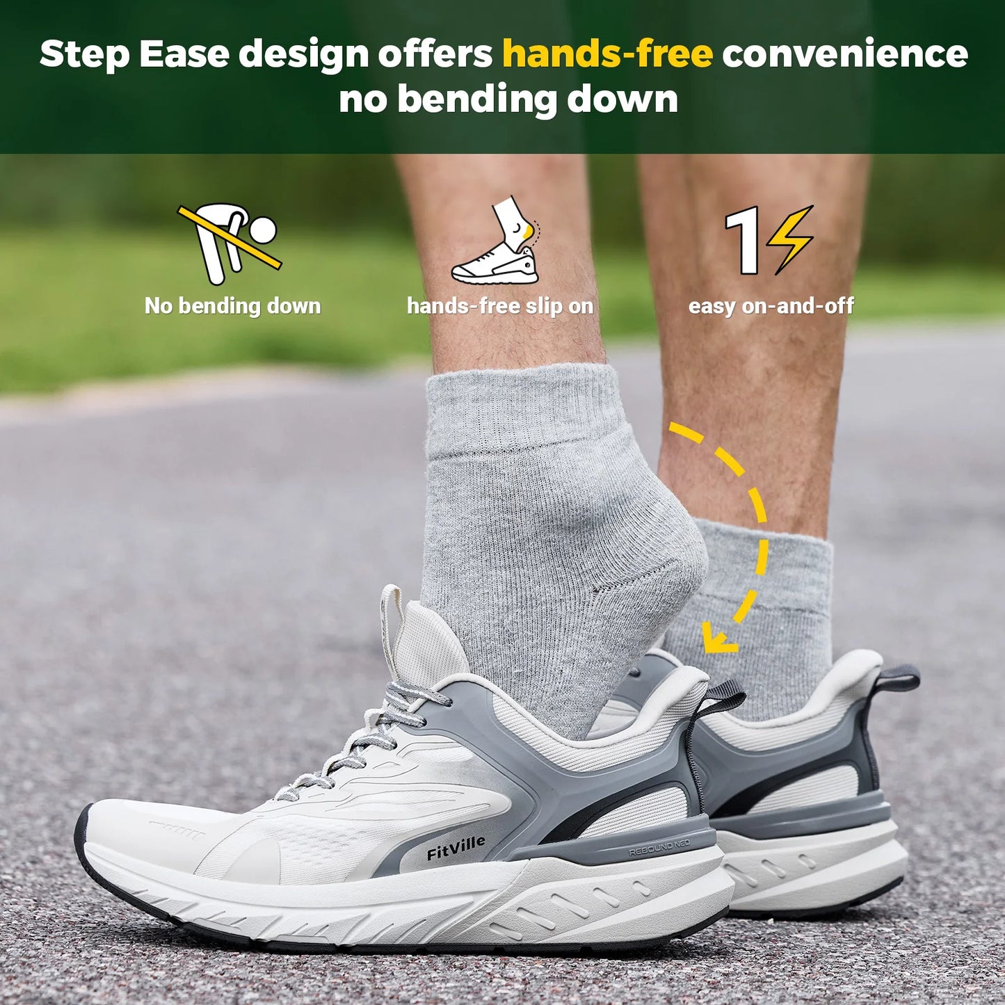 FitVille Comfortable Extra Wide Walking Shoes for Men/Lightweight Men[s Walking Shoes Wide Width Non Slip Cushioned