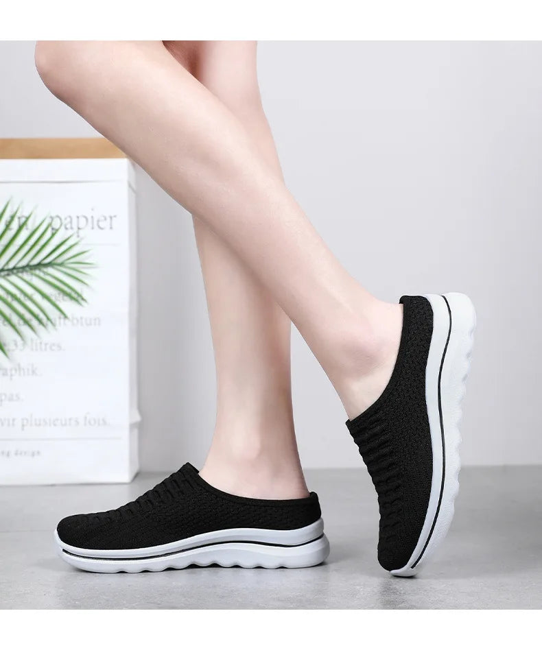 Women's Summer Breathable Commute Half Drag Shoes Soft Sole/Lightweight Slip On Casual Comfortable Odor-Resistant