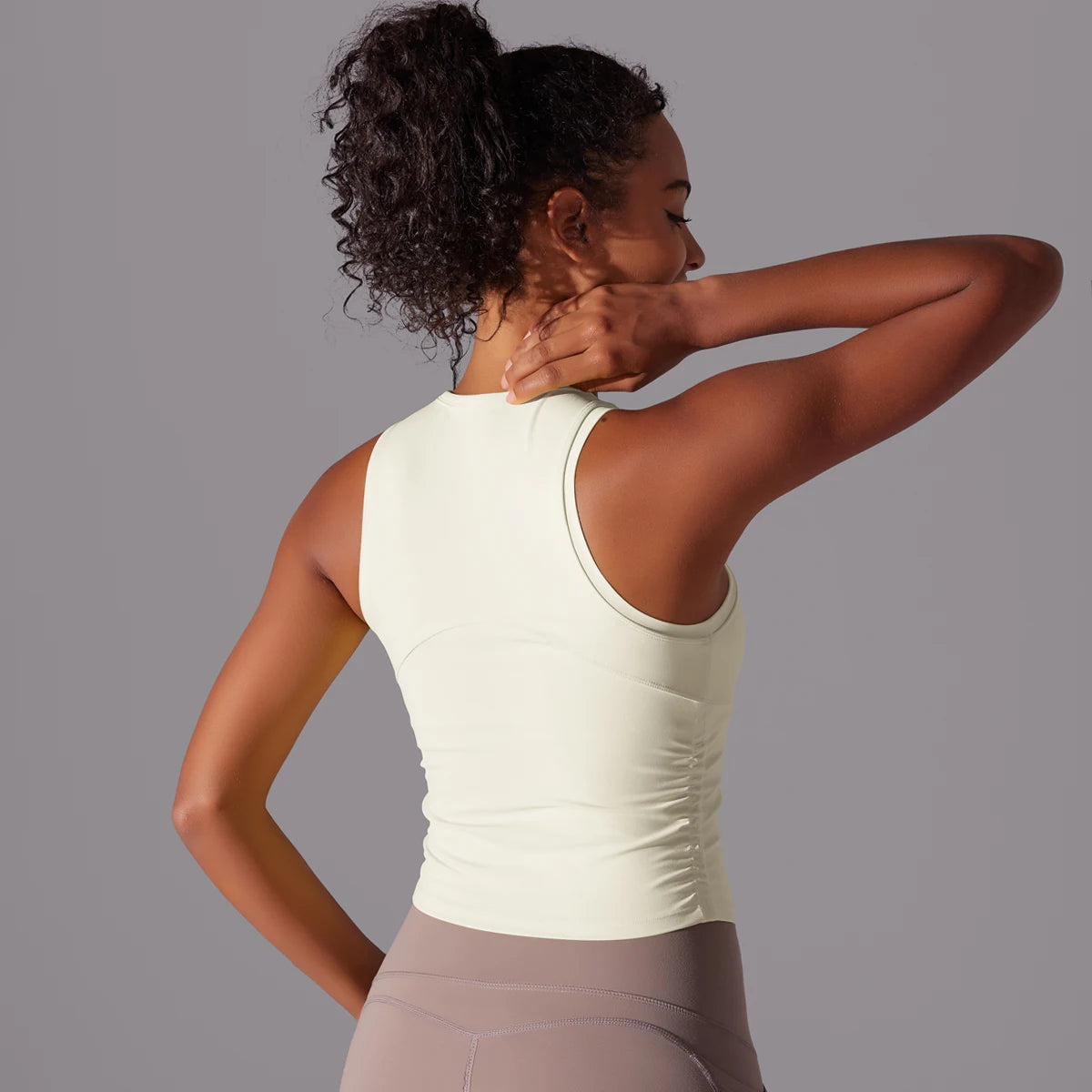Sleeveless Yoga Vest Slim Sportswear  Stretchy Slim Sports Bra/Breathable Pleated Tank Top Quick Dry Fitness Wear Sexy Slim Top