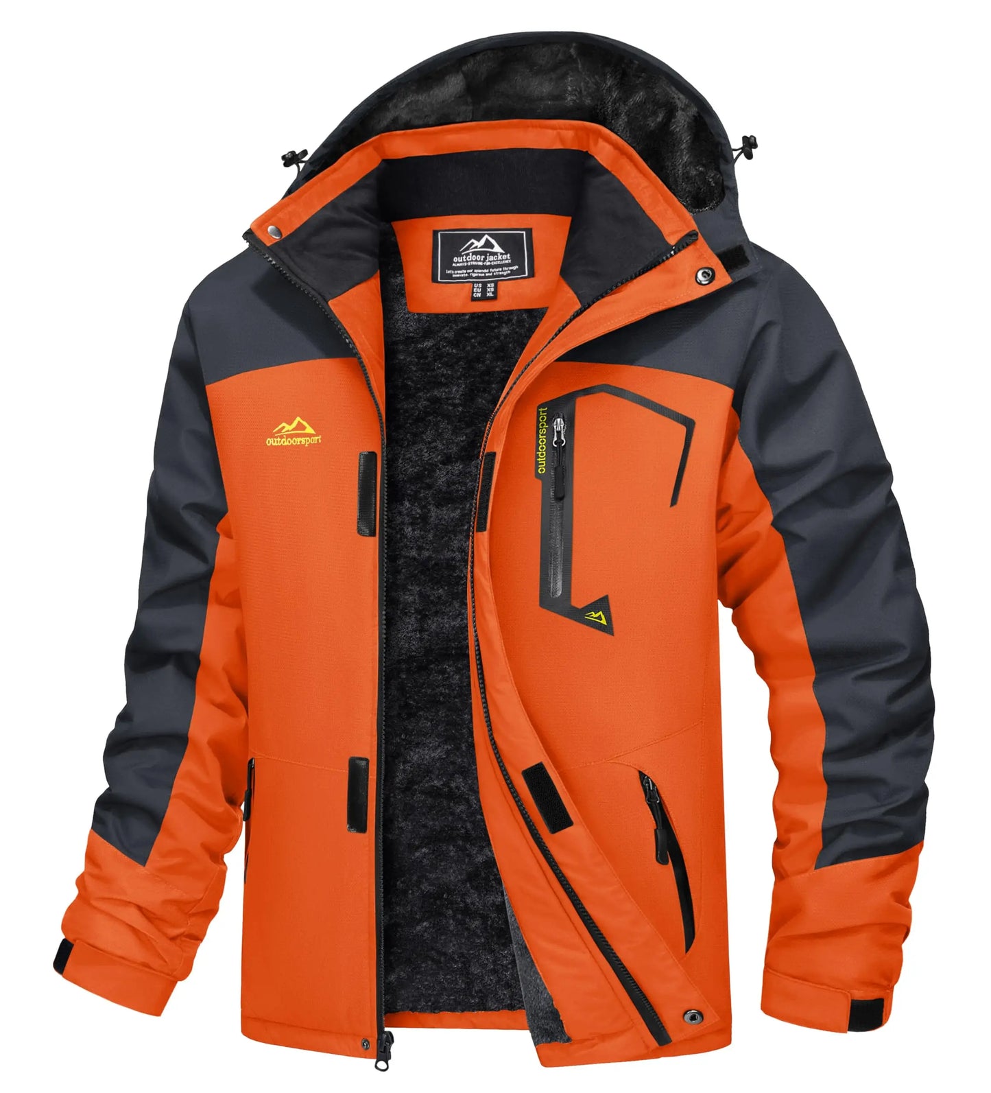Men's Water-Resistant Ski Jacket Winter Fleece Lined/Snow Coat Warm Windproof Outdoor Jacket