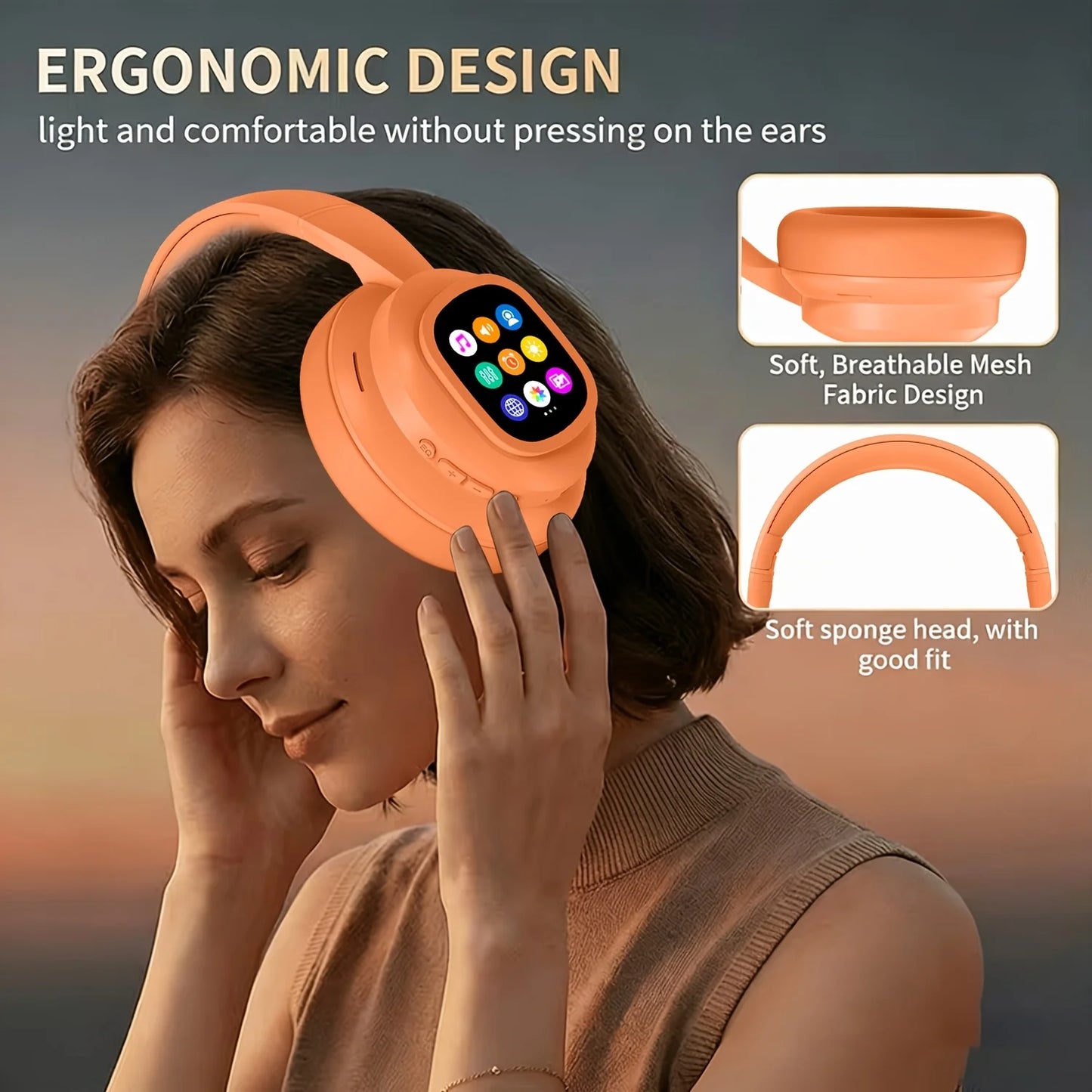 Brand-new 2026 couples' edition smart AI wireless earbuds/featuring a magnetic detachable LCD touchscreen text
