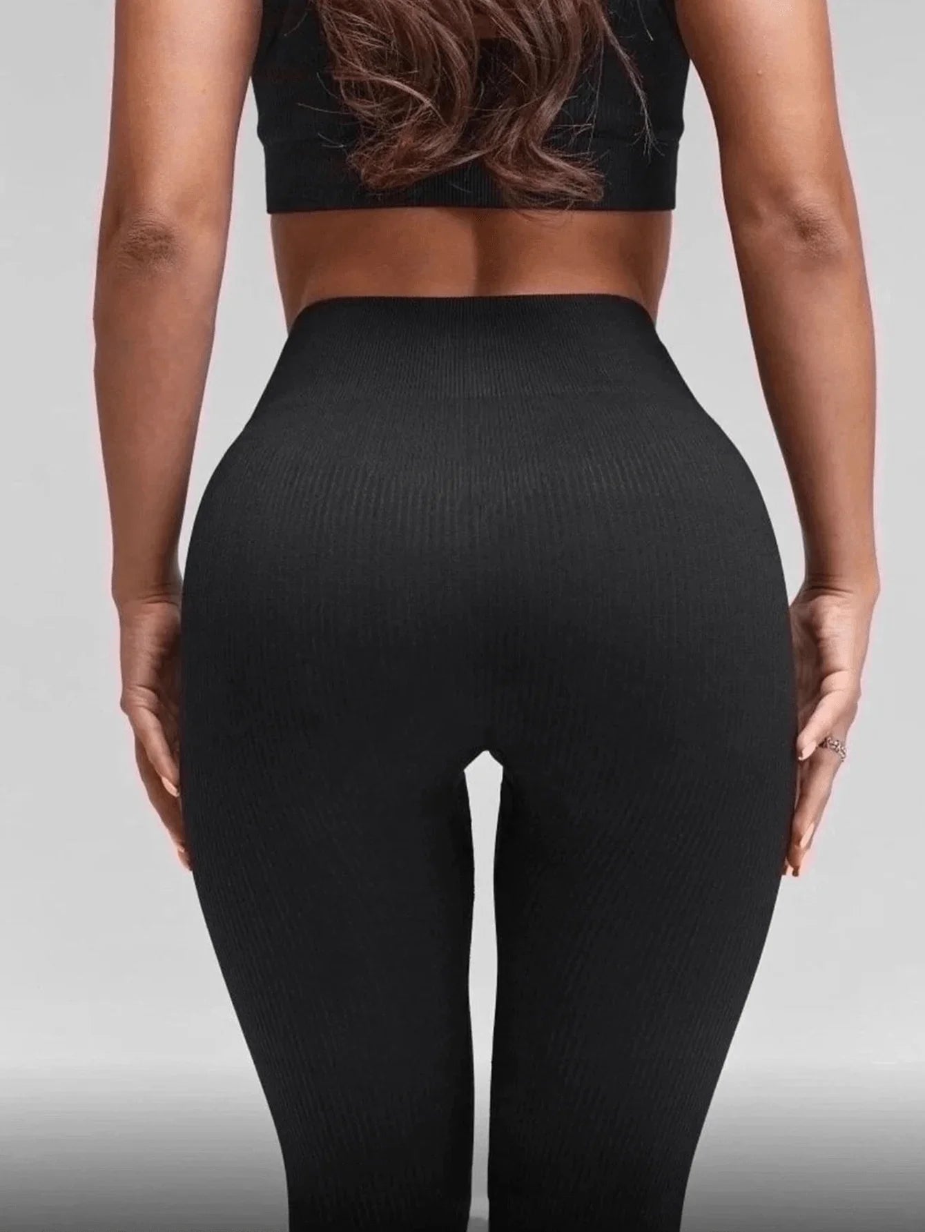 Summer Sports Yoga Leggings Seamless High Elasticity Tummy Control/Wide Waistband Workout Tight Pants Black Spring