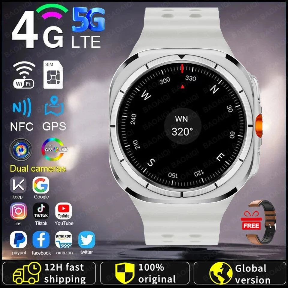 Watch7 Ultra Smart Watch Video Call Smartwatch 4G/5G Sim Card/GPS WIFI Rotary Camera Global Calling Google map Watch