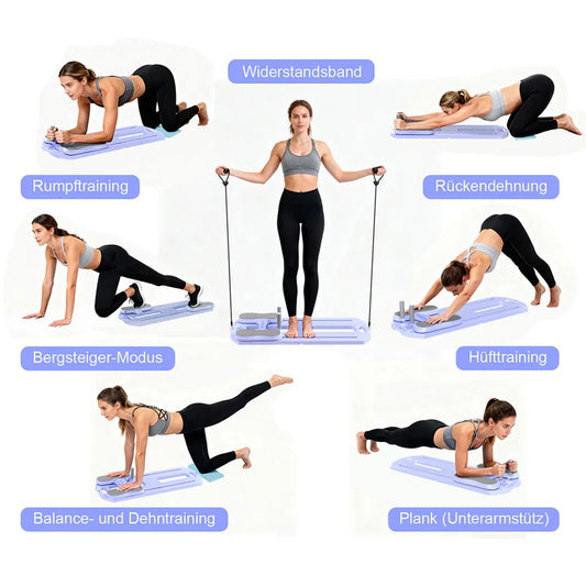 Foldable Pilates Ab Board 5-in-1 Core Training Slab Board/Abdominal Exercise Fitness Equipment Multifunctional