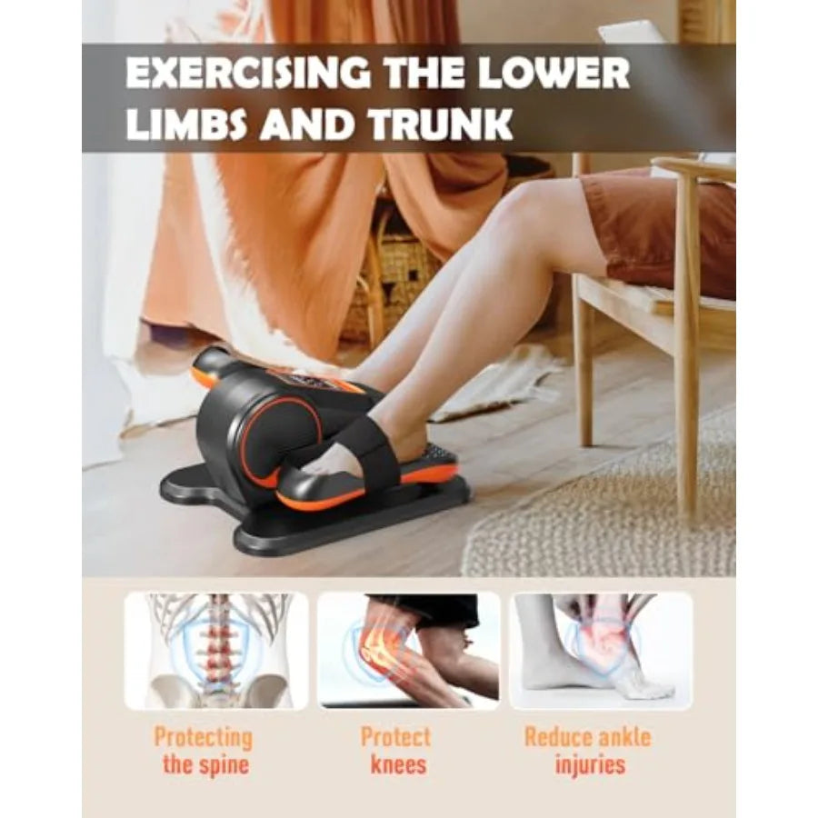 Under Desk Electric Elliptical Leg Exerciser for Seniors 13 Adjustable Speeds/Quiet Portable Seated Pedal Trainer with Remote Control