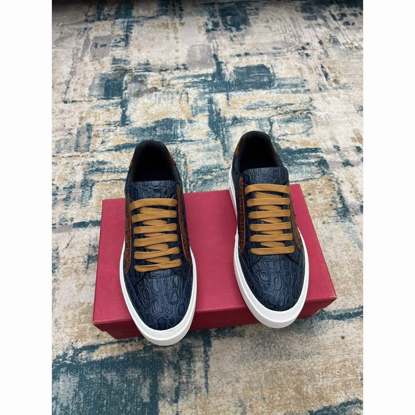 2026 New Arrival Men's Genuine Leather Board Shoes/Low Top Platform Sole Lace Up British Style for Daily Use