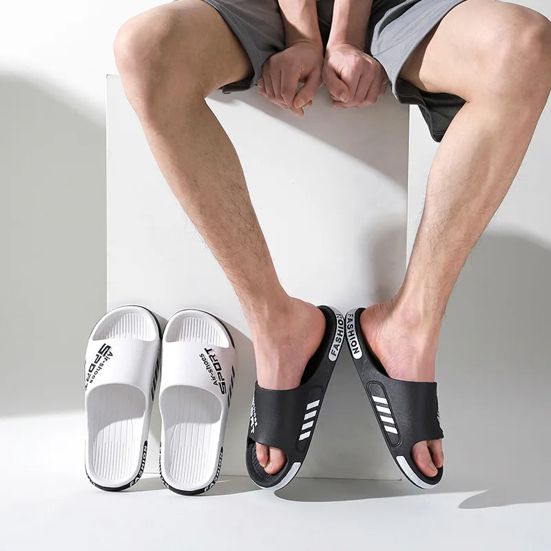 Fashion Men's Slippers PVC Soft Sole Non-slip Slides Casual/Outdoor Flip Flops Home Slippers New