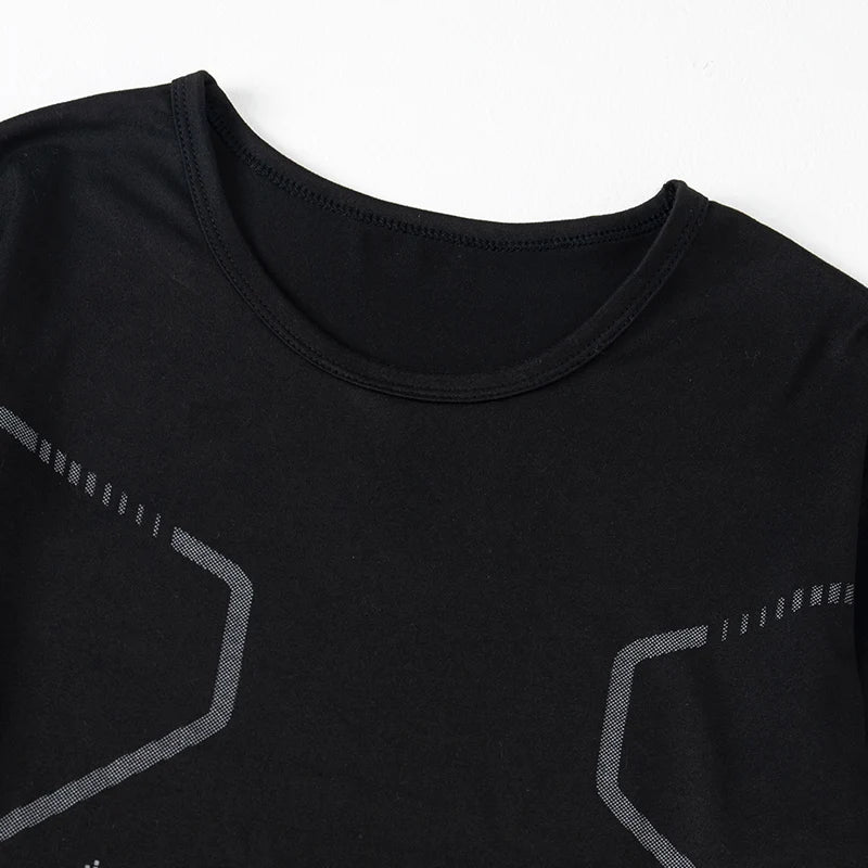 3-piece Autumn/Winter Men's Fashionable Printed Sports Warm Long Sleeved T-shirt/Plus Size Fitness Running Casual Versatile Top