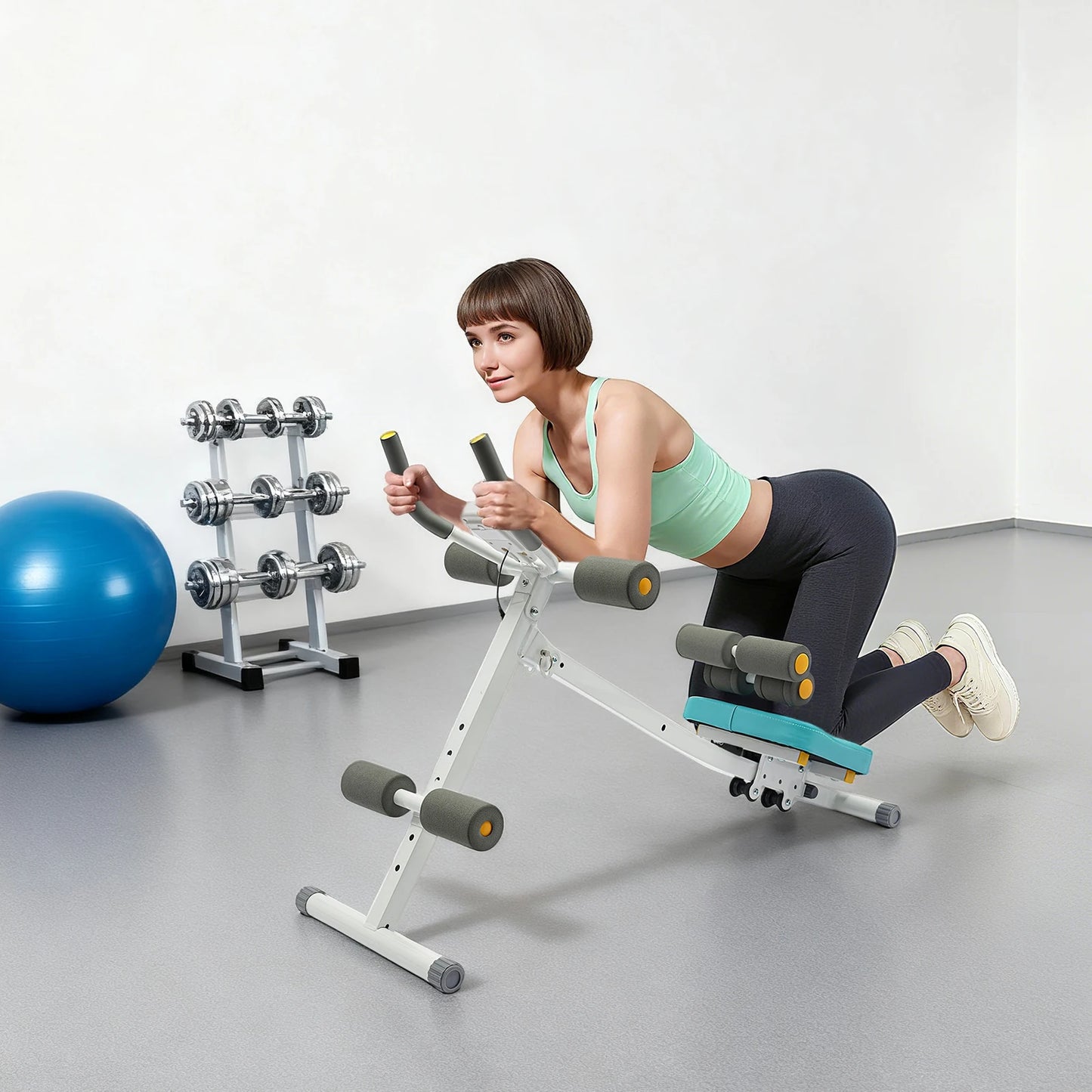Abs Workout Equipment Sit Up Ab Machine, 264 lbs Capacity LCD Display/Home Core Training, Abdominal Crunch Machine Fitness Gear