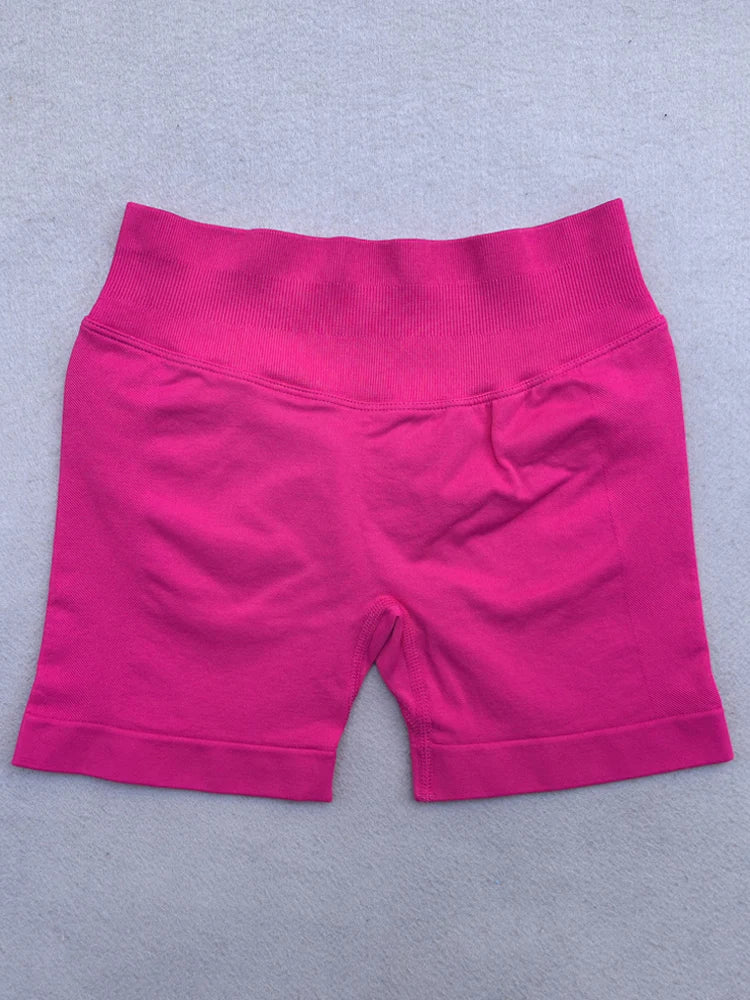 Seamless Shorts 4.5" Ribbed Yoga Shorts Women Flex Gym Shorts/Booty Running Short Butt Lifting Workout Pants