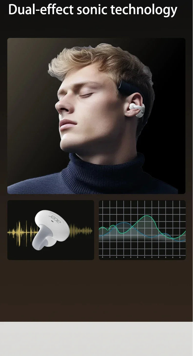 Acer OHR206 Clip-on OWS Bluetooth Ear phones IP5 Waterproof/Dolby Sound Quality AAC/SBC Wireless Sports Bluetooth 5.4 Headphones