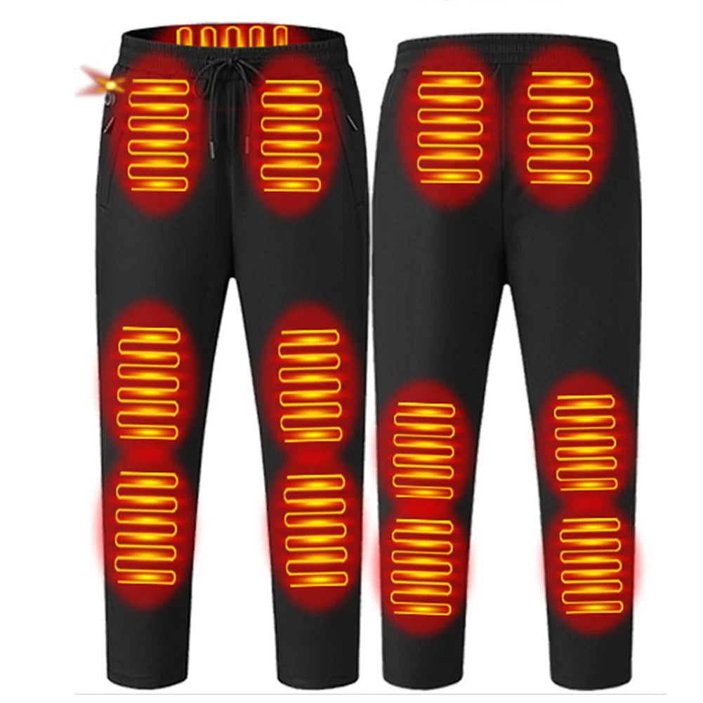 Winter Heated Pants 12 Heating Zone Women Men Heating Pants/Electric Thermal Pants Outdoor Hiking Skiing Hunting Fishing M-5XL