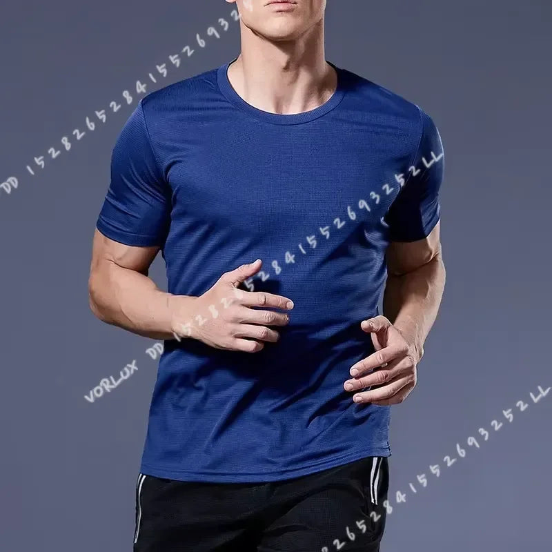Men's Quick Dry Short Sleeve T-Shirt Moisture Wicking Round Neck/Gym Running Training Exercise Sport Shirt Lightweight Tops