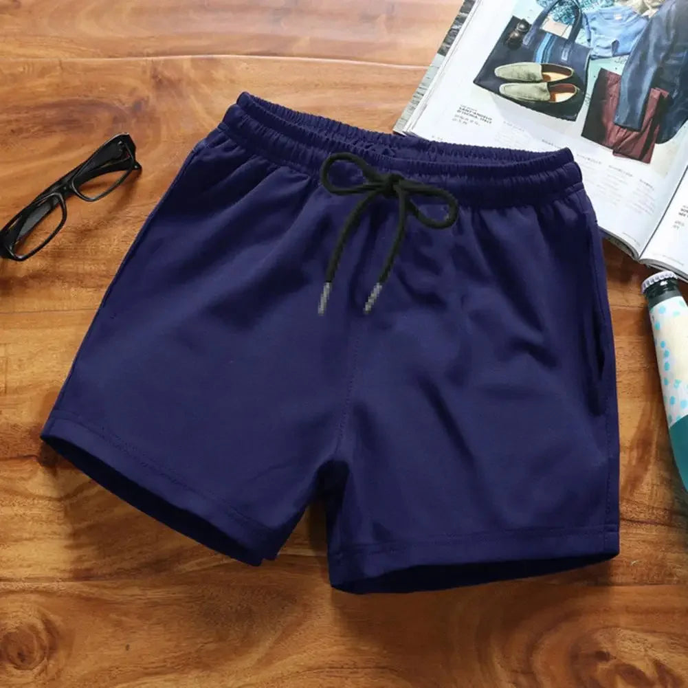 Men's Sports Shorts Elastic Waist Drawstring Gym Short Pants/Solid Drawstring Waist Outdoor Shorts Running Shorts