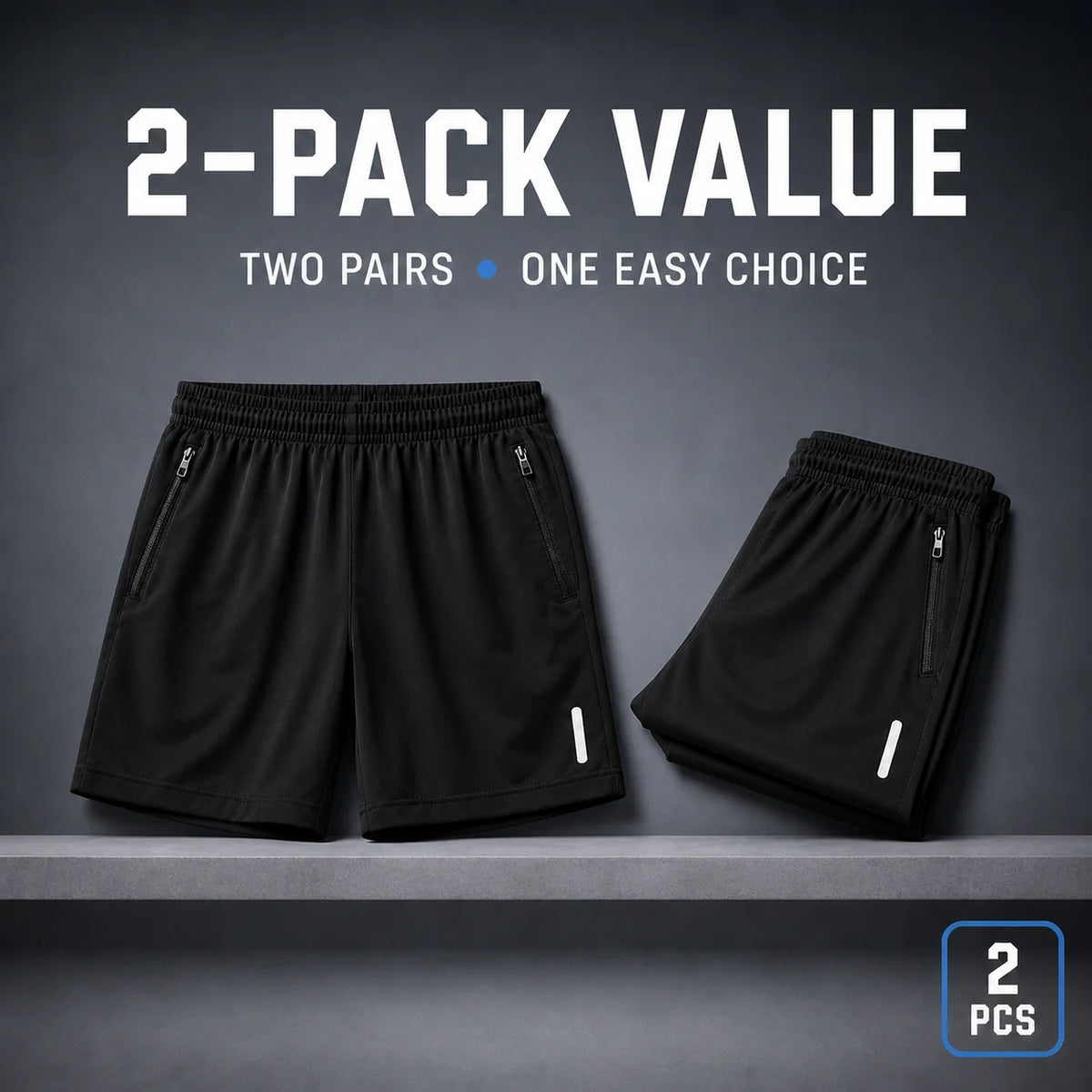 Quick-Dry Workout Shorts 2-Pack Random Grey Black Breathable/Sports Shorts for Men Training Running Top Rated