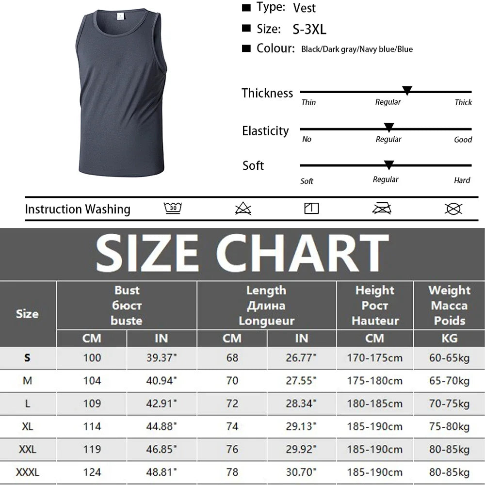 Summer Men's Tight Vest Fitness Training Sleeveless/Basic Elastic Tank Top Male Fitness Sports Vest T-shirt Clothing