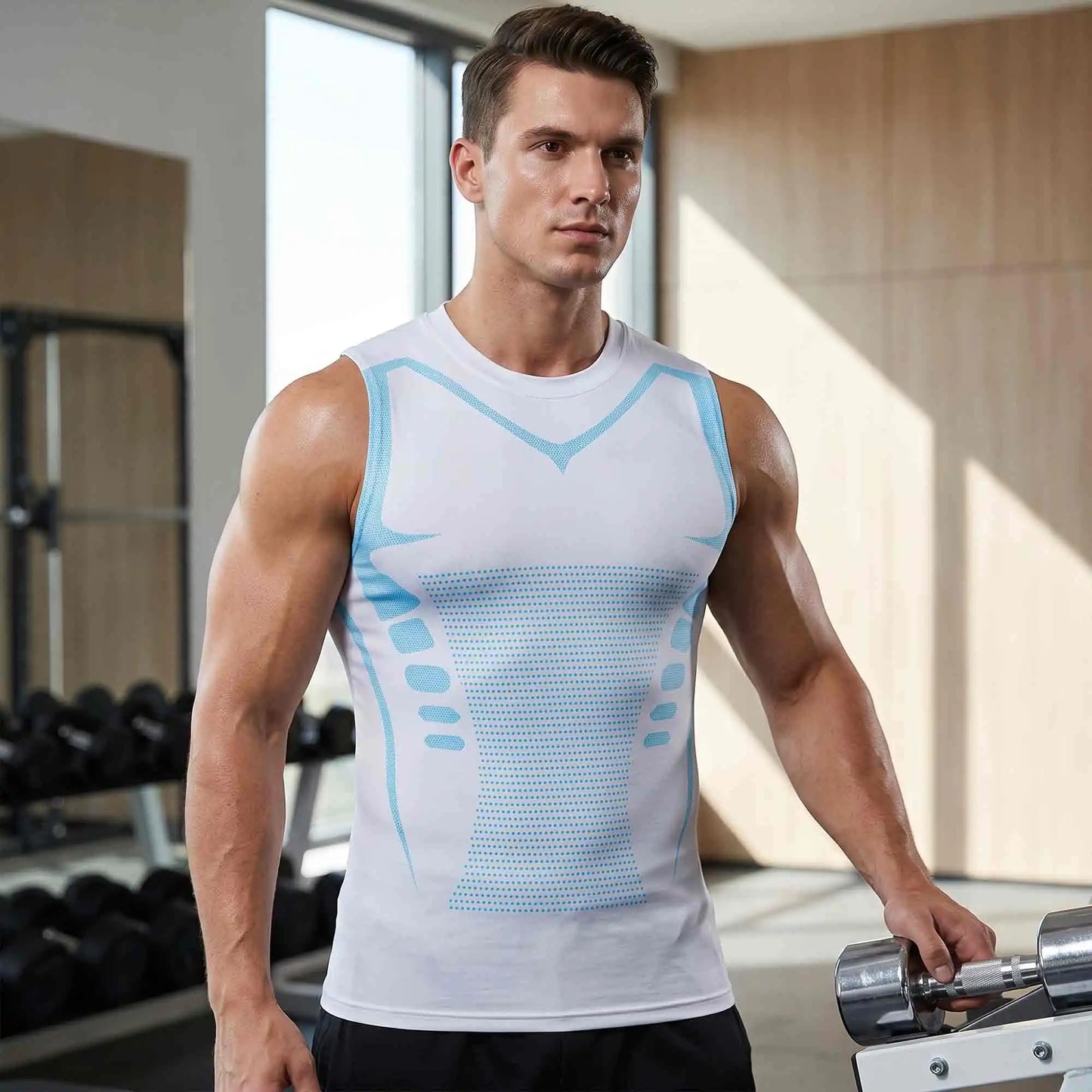 4-Pack Men's Compression Vests Graphic Muscle Tank Tops Slim Fit/Sleeveless Athletic Shirts Moisture-Wicking 4-Way Stretch Shirt