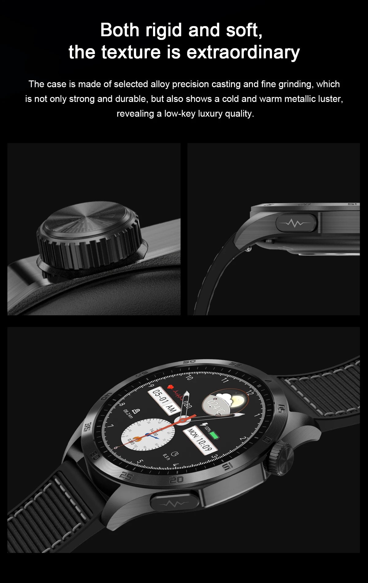 Marsyu 2026 New Nursing Grade Smart Watch ECG+PPG Blood Lipid/Blood pressure Uric Acid HD Bluetooth Call Clock Health Smart Watch