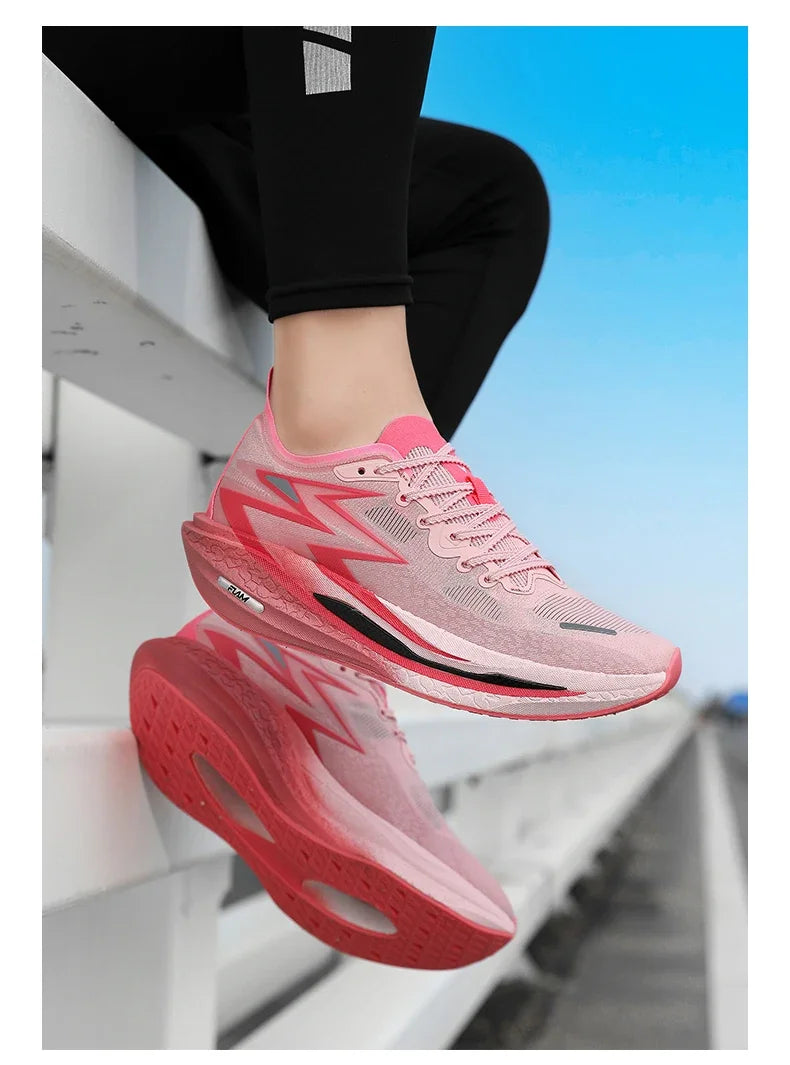 Running Shoes Carbon Board Marathon Men Sports Breathable/Lightweight Women's Comfortable Athletic Nonskid Sneakers ﻿