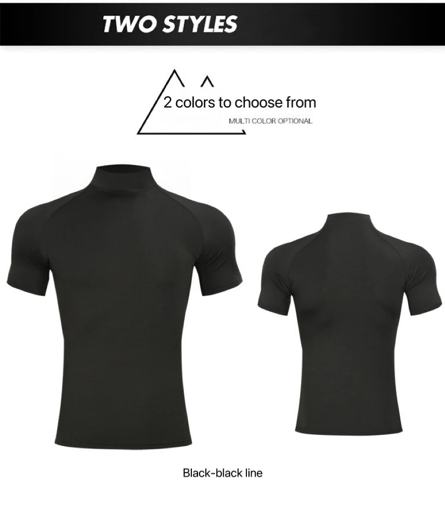 1pcs Men T-Shirts Running Shirt Boys Basketball Shirts/Men's Jersey Sportswear Jogging Quick Dry Mock Neck Fitness Tops