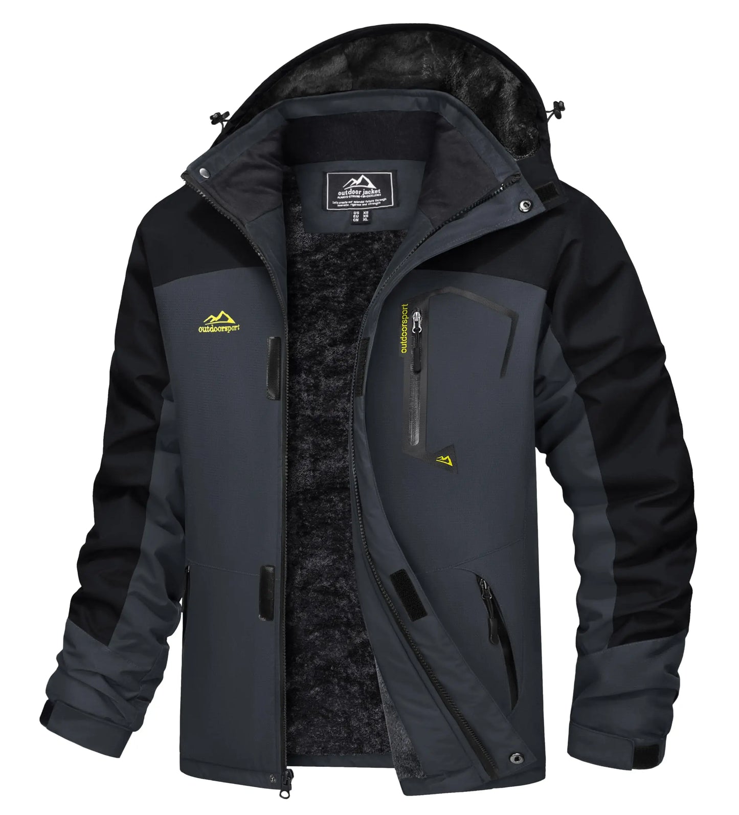 Men's Water-Resistant Ski Jacket Winter Fleece Lined/Snow Coat Warm Windproof Outdoor Jacket