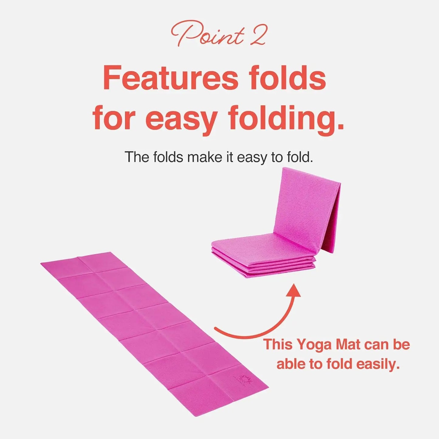 Folding Yoga Mat 4mm Thick, Easy to Carry for Travel/Beach Park Tear Resistant in 9 Colors