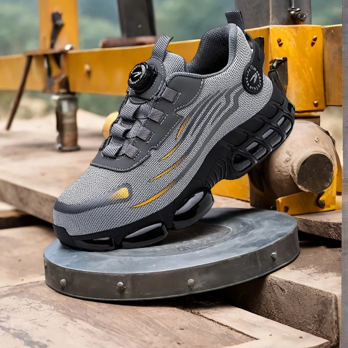 New Men's Safety Work Shoes Puncture Proof Indestructible/Rotated Buckle Waterproof Durable Sneakers for Men