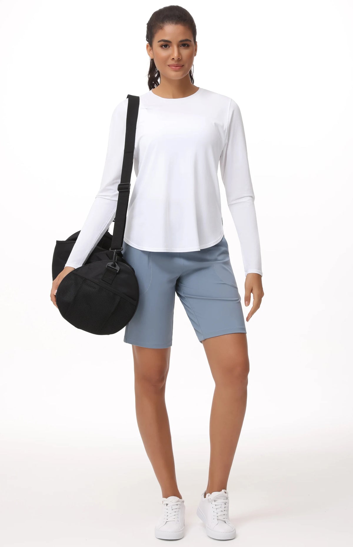 THE GYM PEOPLE Women's Long Sleeve Workout Shirts/Lightweight Cotton Running Yoga Tops with Thumb Hole