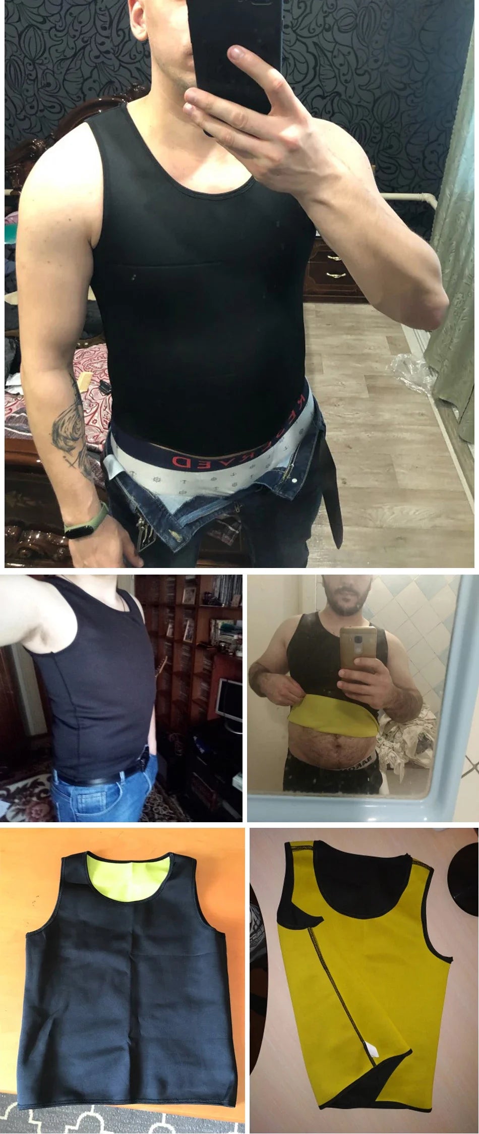 Men Training T-shirts Sauna Effect Sports Vest Exercise Tops/Fitness Clothes Slimming Weight Loss Sportswear Workout Activewear