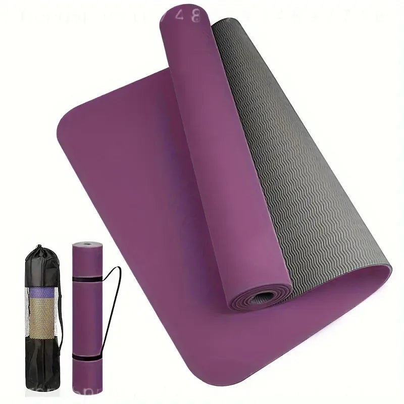 TPE Yoga Mat Non Slip Texture for Pilates Jumping Fitness Men/Women Exercise Pink Green Purple Coffee White Gray Yoga Mat