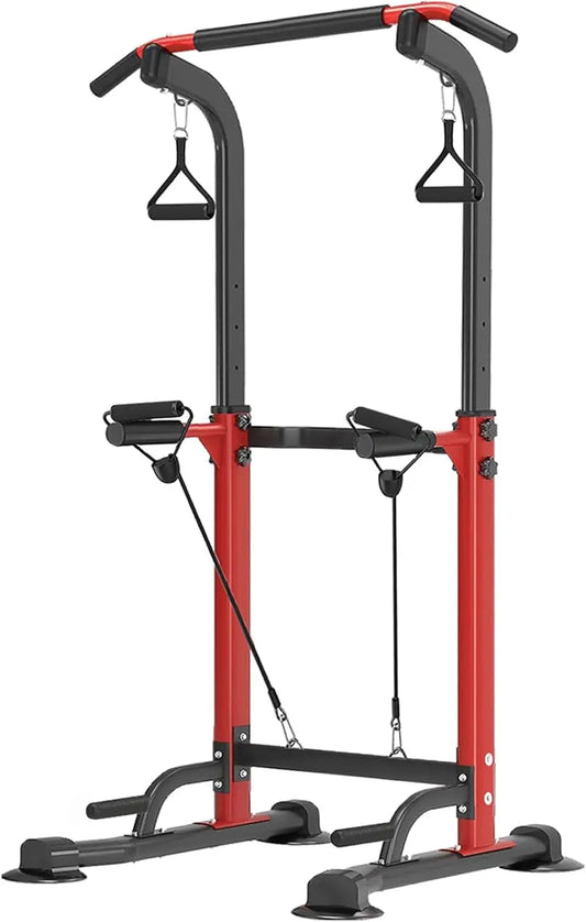 Adjustable Height Power Tower Pull Up Bar Dip Station/Home Gym Equipment for Strength Training