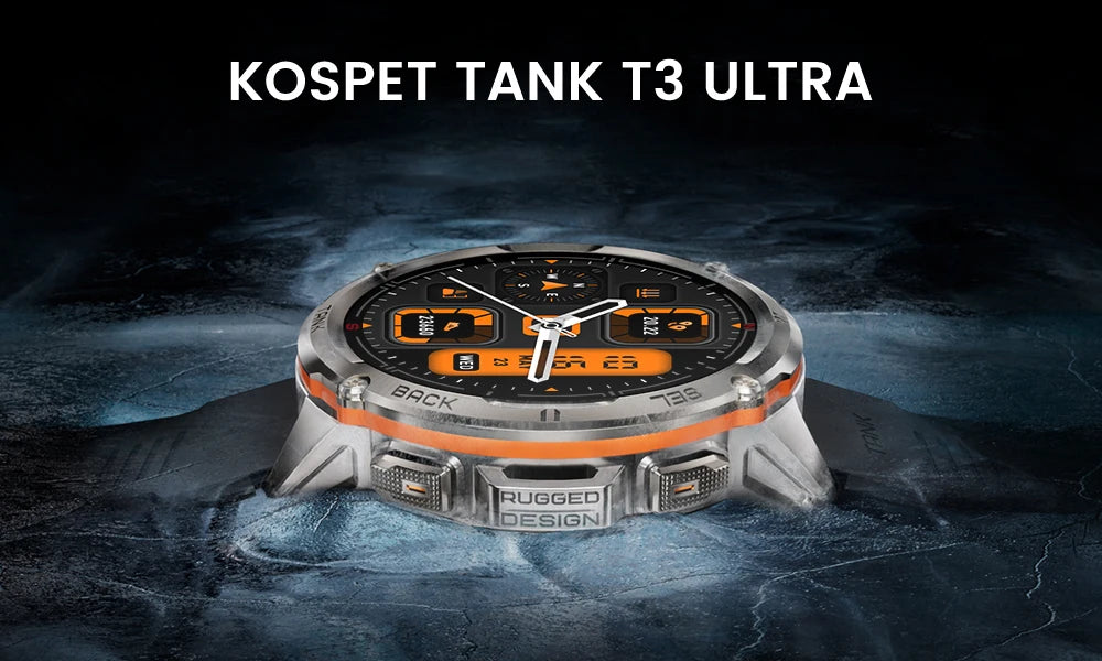 Original KOSPET TANK T3 Ultra GPS Smart Watch for Men Rugged Smartwatch/470mAh Fitness AMOLED Bluetooth Electronic Watches