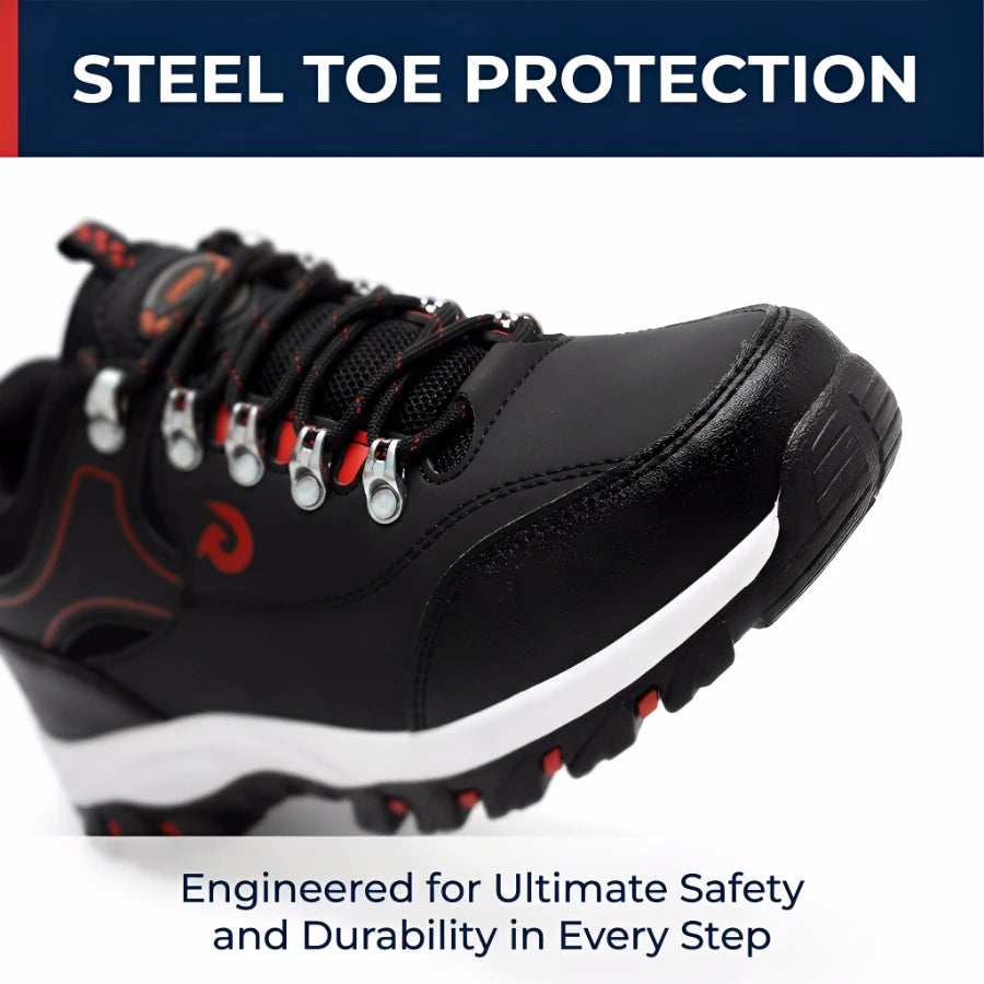 Men Steel Toe Safety Shoes Anti-Puncture Non-Slip Work Boots/Wear-Resistant Breathable Hiking Safety Sneakers for Industrial Work