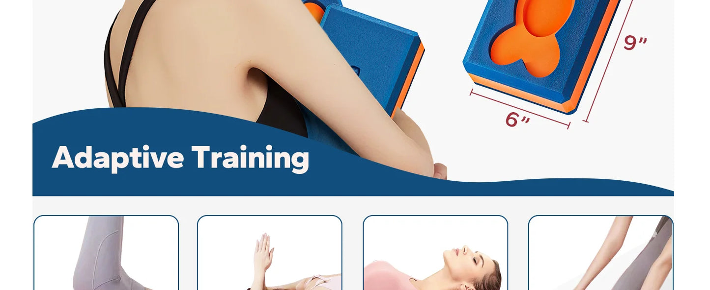 HAPBEAR Yoga Blocks 2 Pack 9x6x3in High-Density EVA Foam/with Non-Slip Textured Surface, Supportive for Deep Stretching