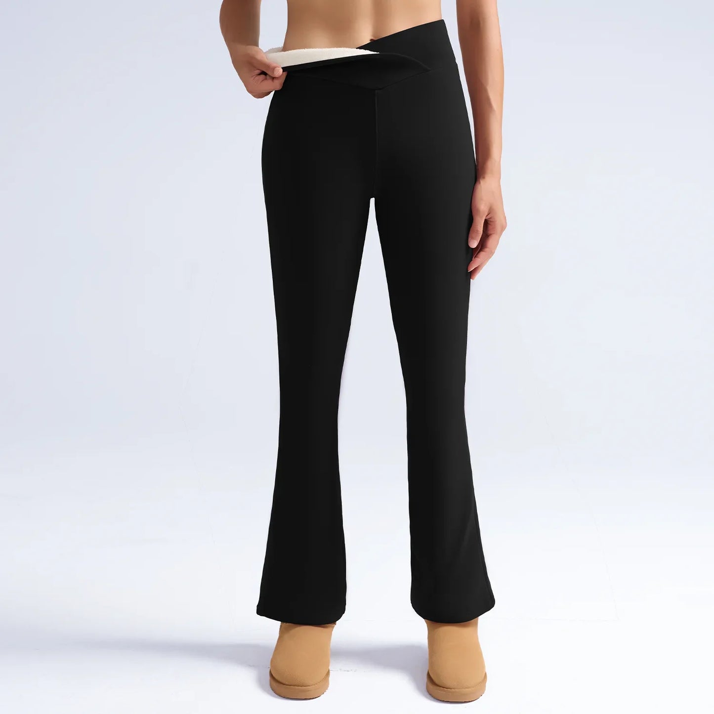 Fleece Women Leggings Thick Flared Pants High-Waisted Thermal Tights/Tummy Control Winter Warm Legging Casual Wear