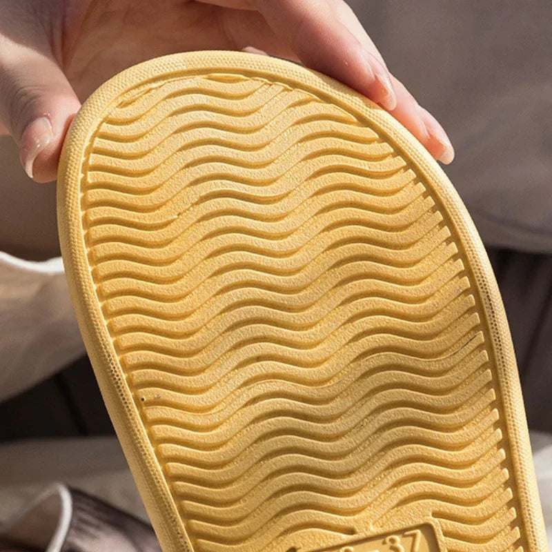 Solid Color Women's Slippers Bathroom Anti-slip/Massage Sandals Women Simple Soft Bottom Health Shoes