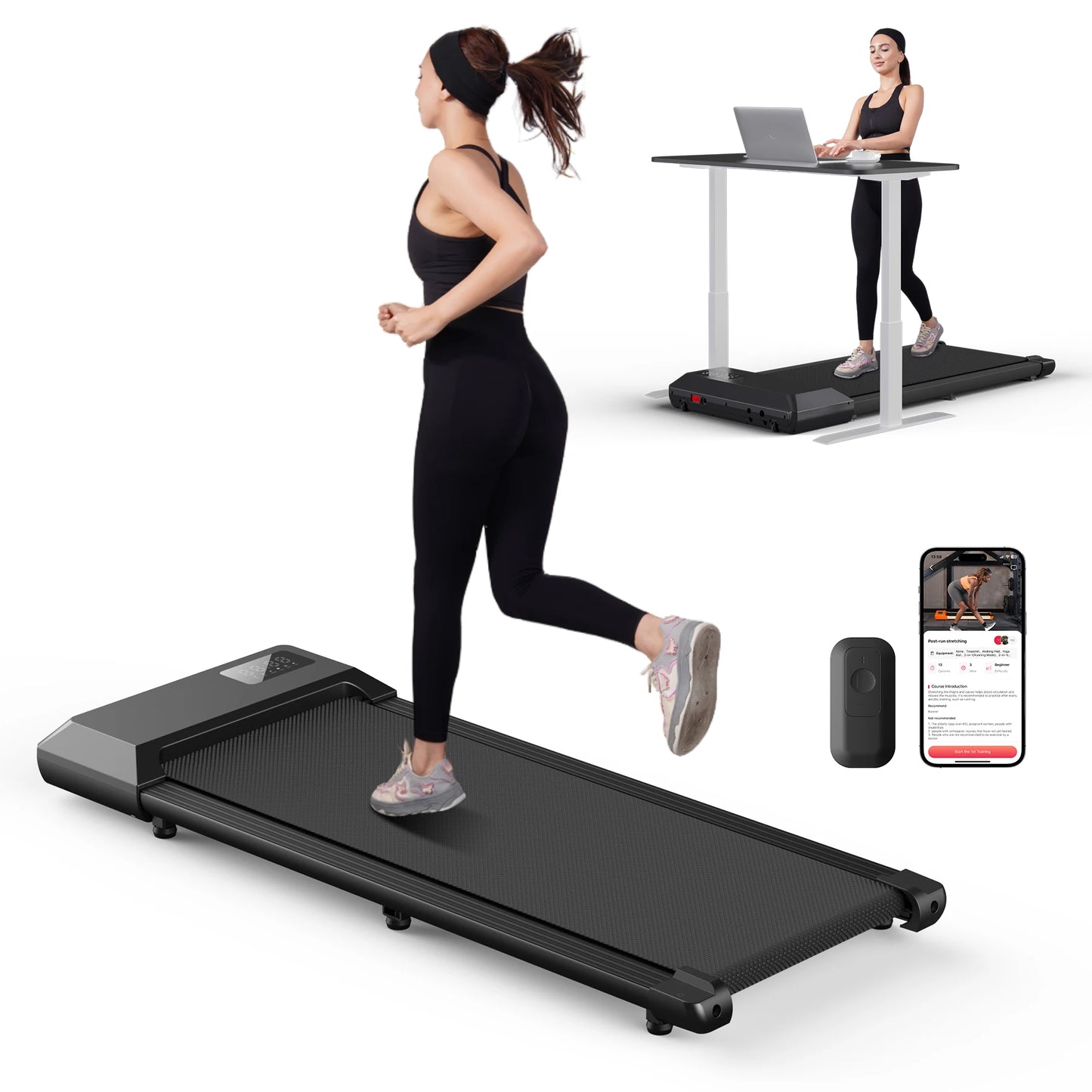 300lbs Treadmill for Home 2.5HP Treadmills Walking Pad/LCD Digital Data Display 2in1 Walking Running Fitness Exercise Machine