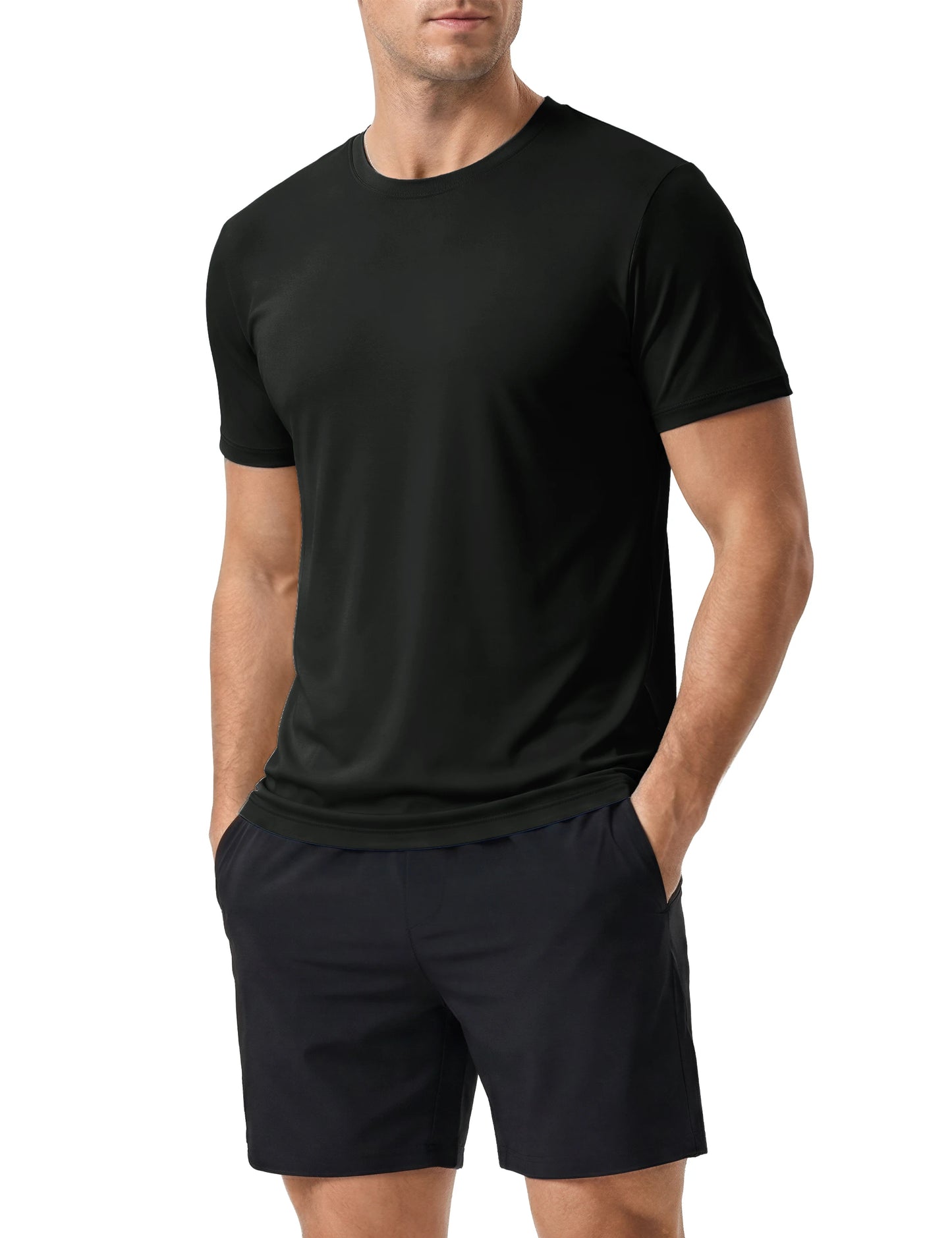 Men's UPF 50+ Shirt Sun Protection SPF UV Moisture Wicking/Lightweight Quick Dry Swim Rash Guard Short Sleeve Athletic Running