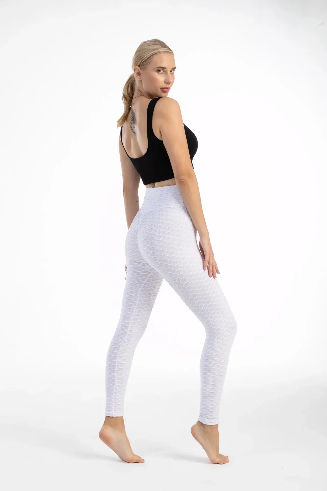 Women High Waist Bubble Leggings Seamless Yoga Leggings/High Elastic Hip Lifting Gym Training Running Slim Fashion Pants