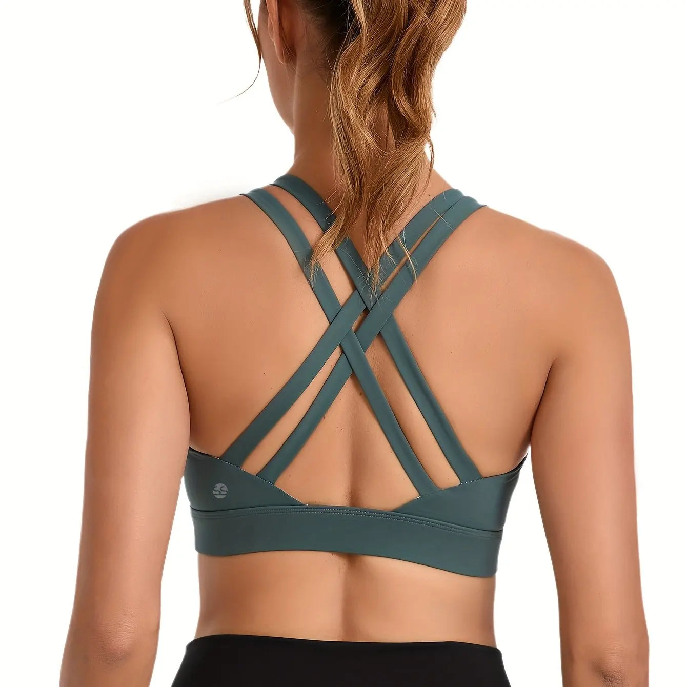 Medium Support for Sports Bra for Women Featuring a Criss-Cross Back Padded Straps/And Removable Cups Comfortable Bra