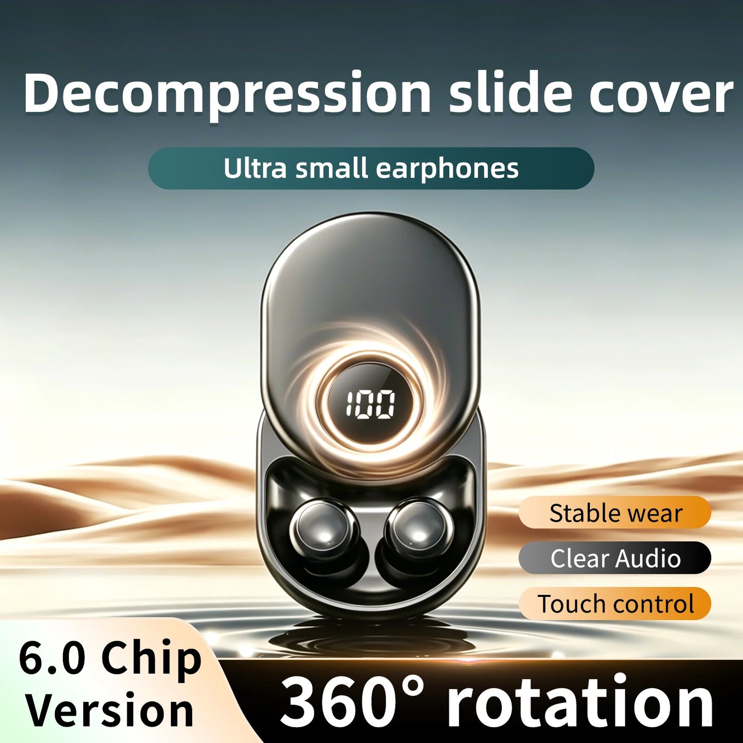 SK55 Bluetooth Wireless Earbuds Sleep Earphones/Bluetooth 6.0, Noise-Canceling Earphones Improves Sleep Quality