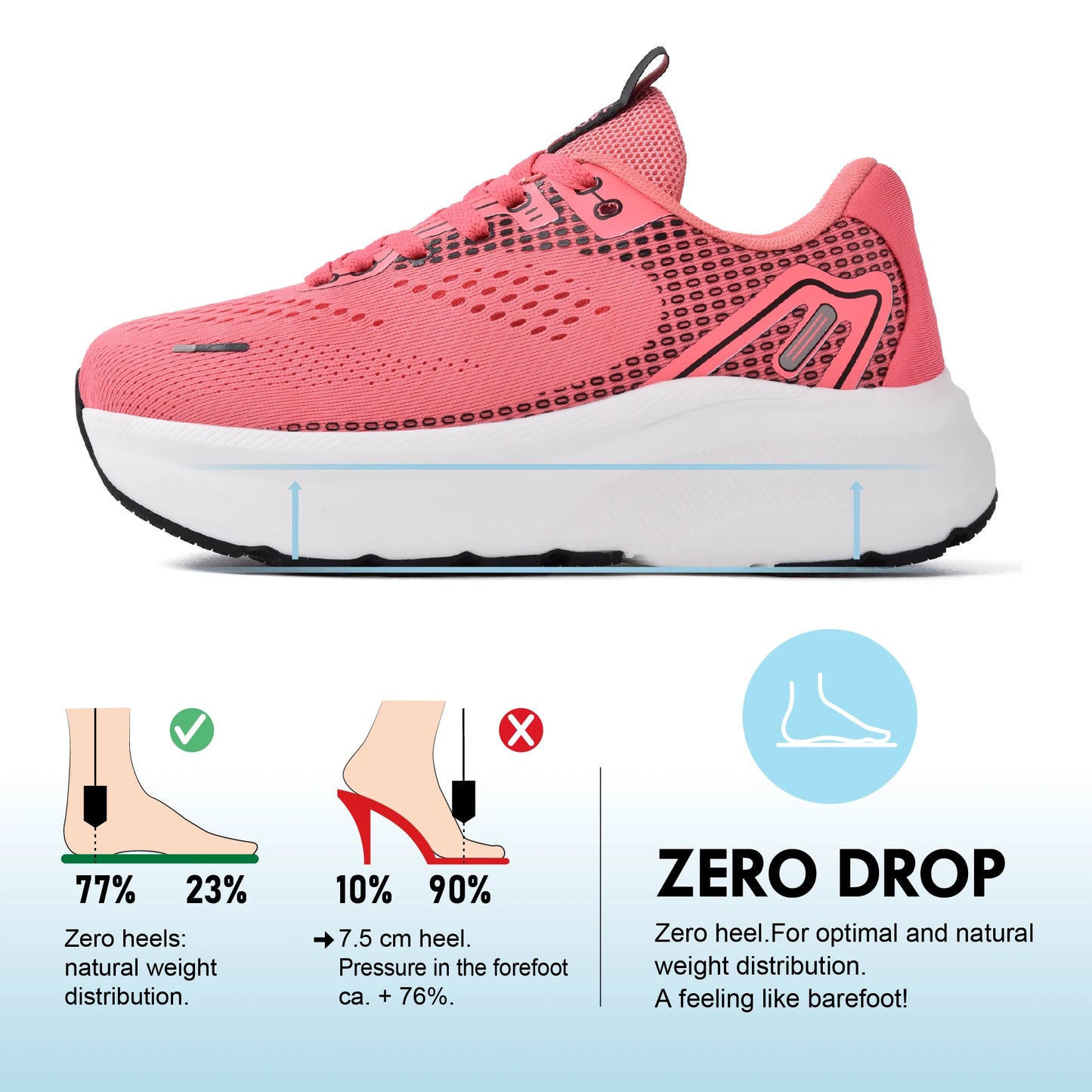 Wide Toe Box Shoes Women Arch Support Wide Sneakers for Running/Walking Athletic Tennis Orthopedic Plantar Fasciitis