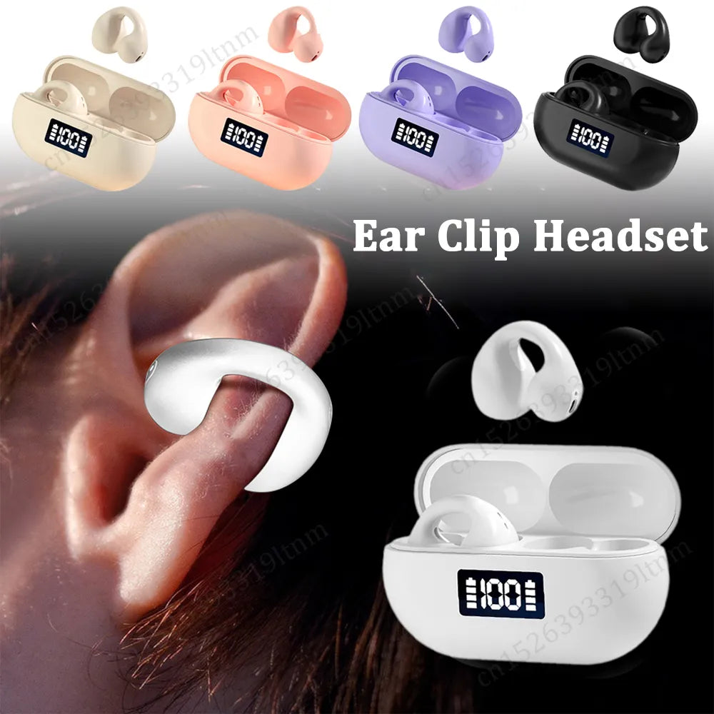 T75 Ear-Clip Bluetooth Earphones Wireless Headphone/Touch Control Sports Earbuds