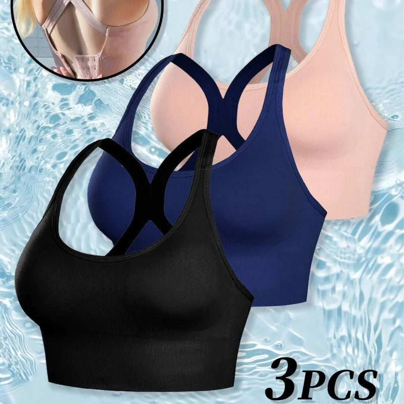 Plus Size Women's Cross-Design Shockproof Sports Bras/with Adjustable Back Clasps Yoga & Fitness Underwear